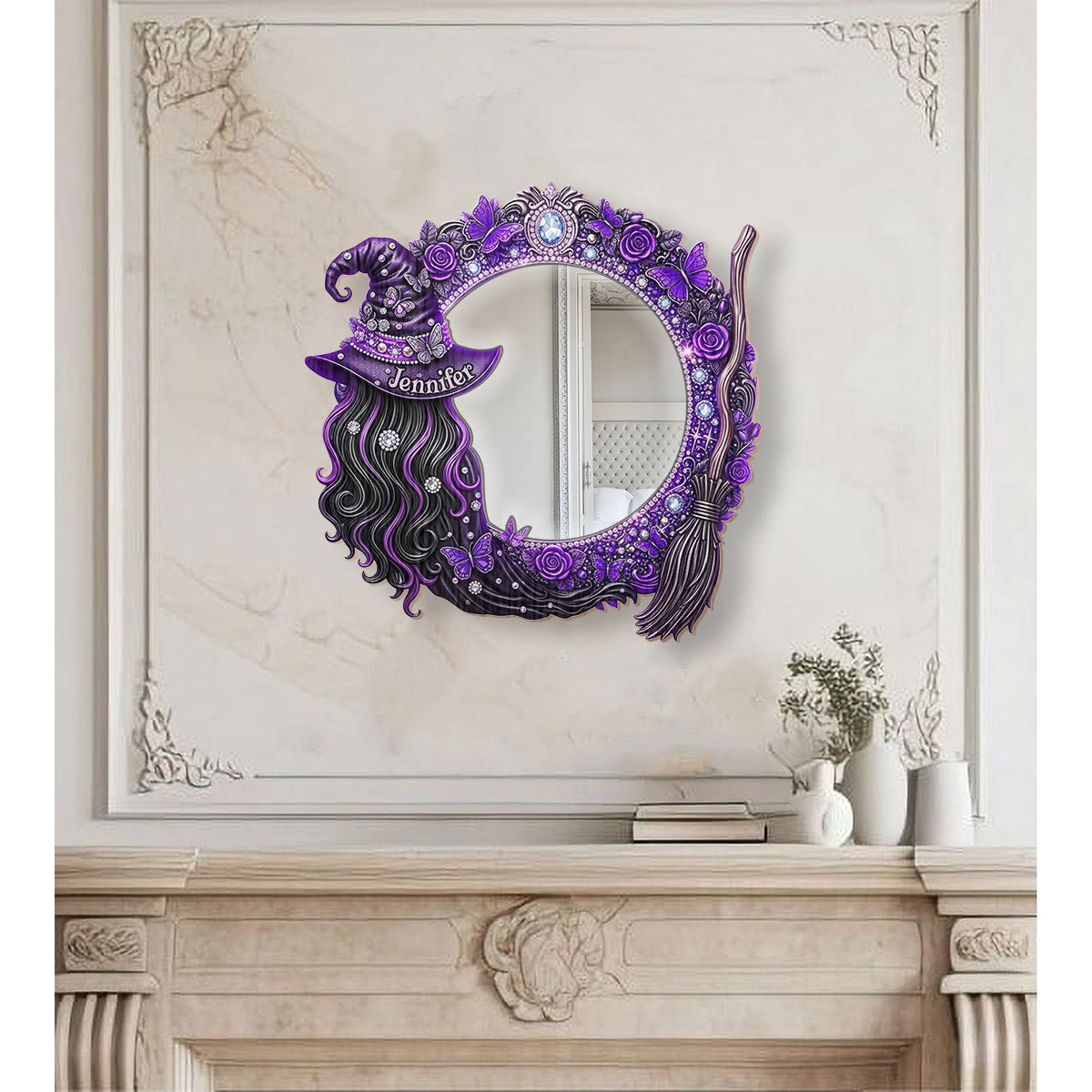 Beautiful Witch - Personalized Witch Wall Hanging Mirror