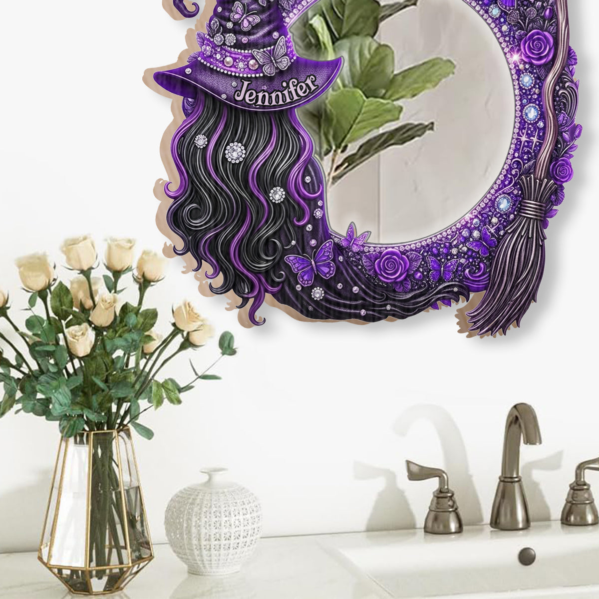 Beautiful Witch - Personalized Witch Wall Hanging Mirror