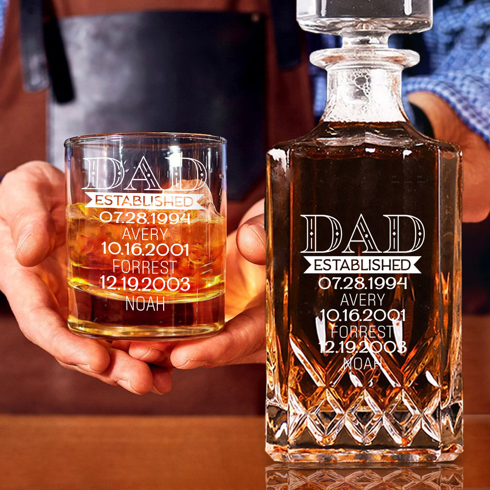 Father's Day Gift - Personalized Father Whiskey Decanter Set