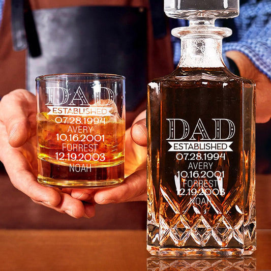 Father's Day Gift - Personalized Father Whiskey Decanter Set