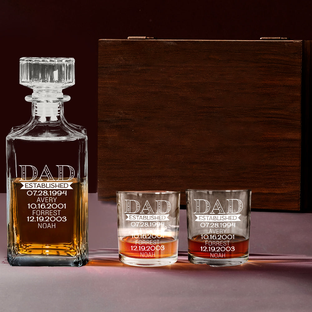 Father's Day Gift - Personalized Father Whiskey Decanter Set