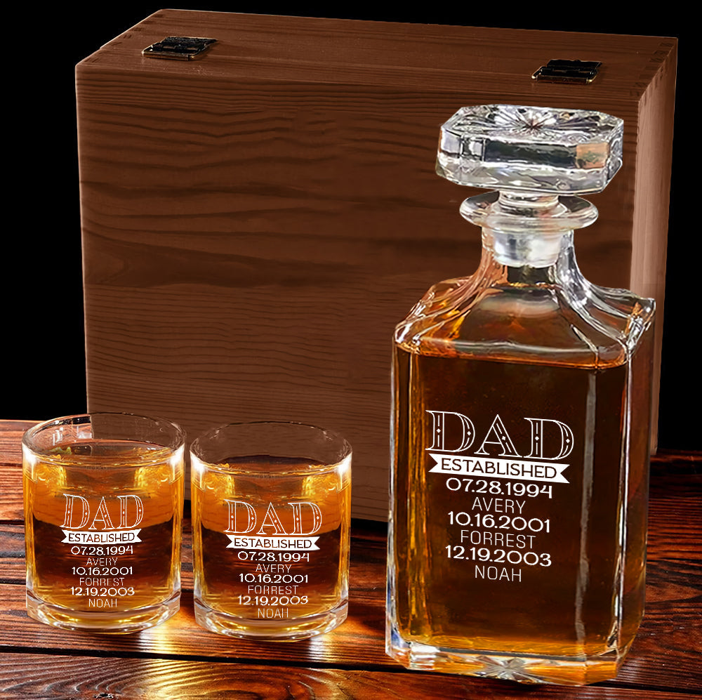 Father's Day Gift - Personalized Father Whiskey Decanter Set