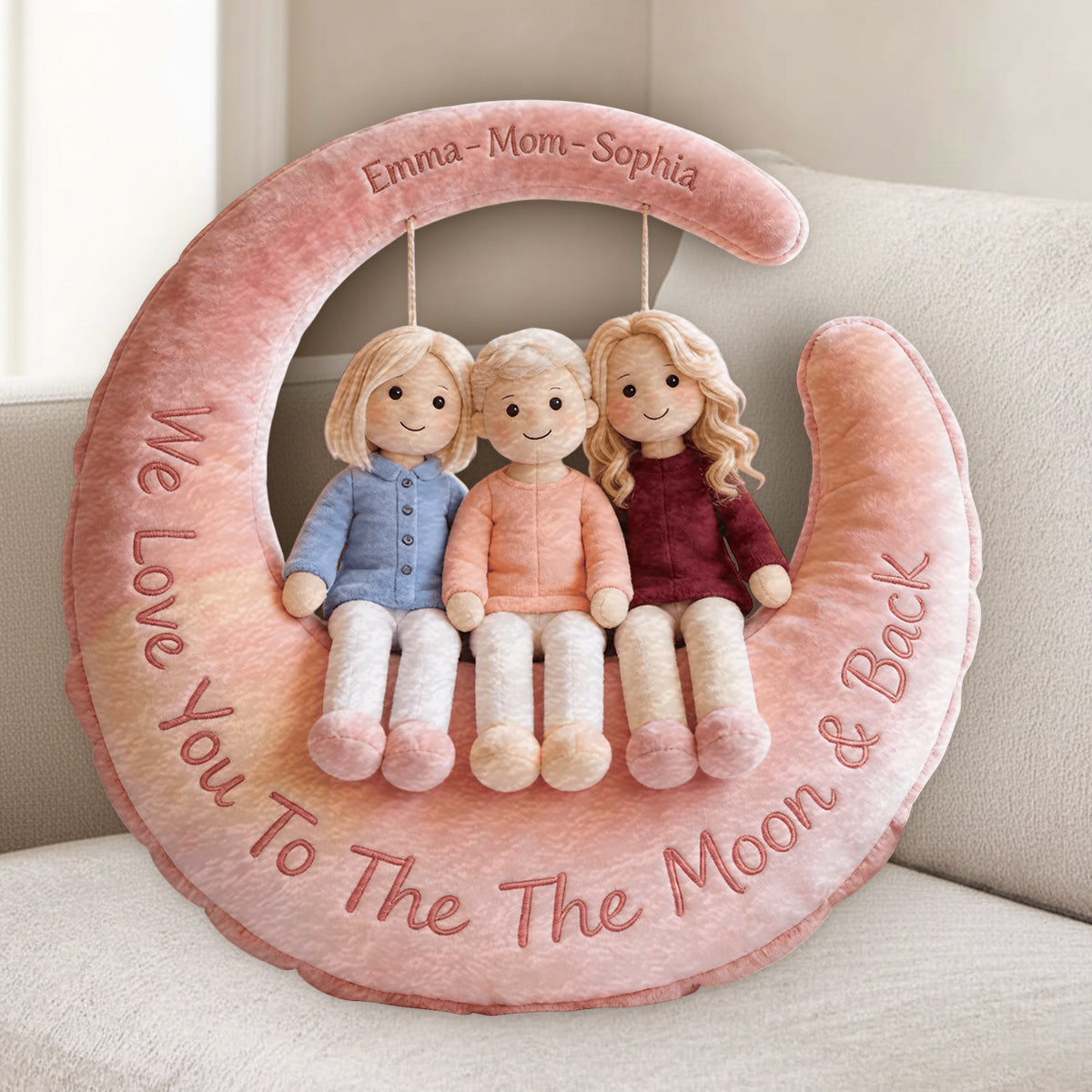 Ich liebe dich – Personalisiertes Premium-Kunstfellkissen für die Mutter