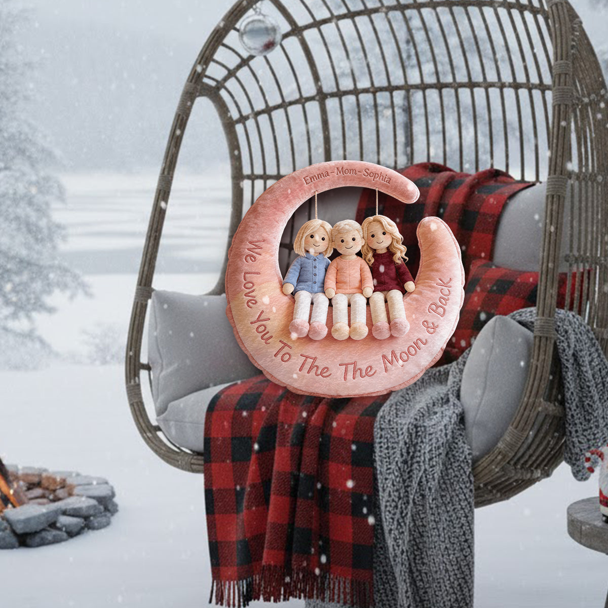 Ich liebe dich – Personalisiertes Premium-Kunstfellkissen für die Mutter