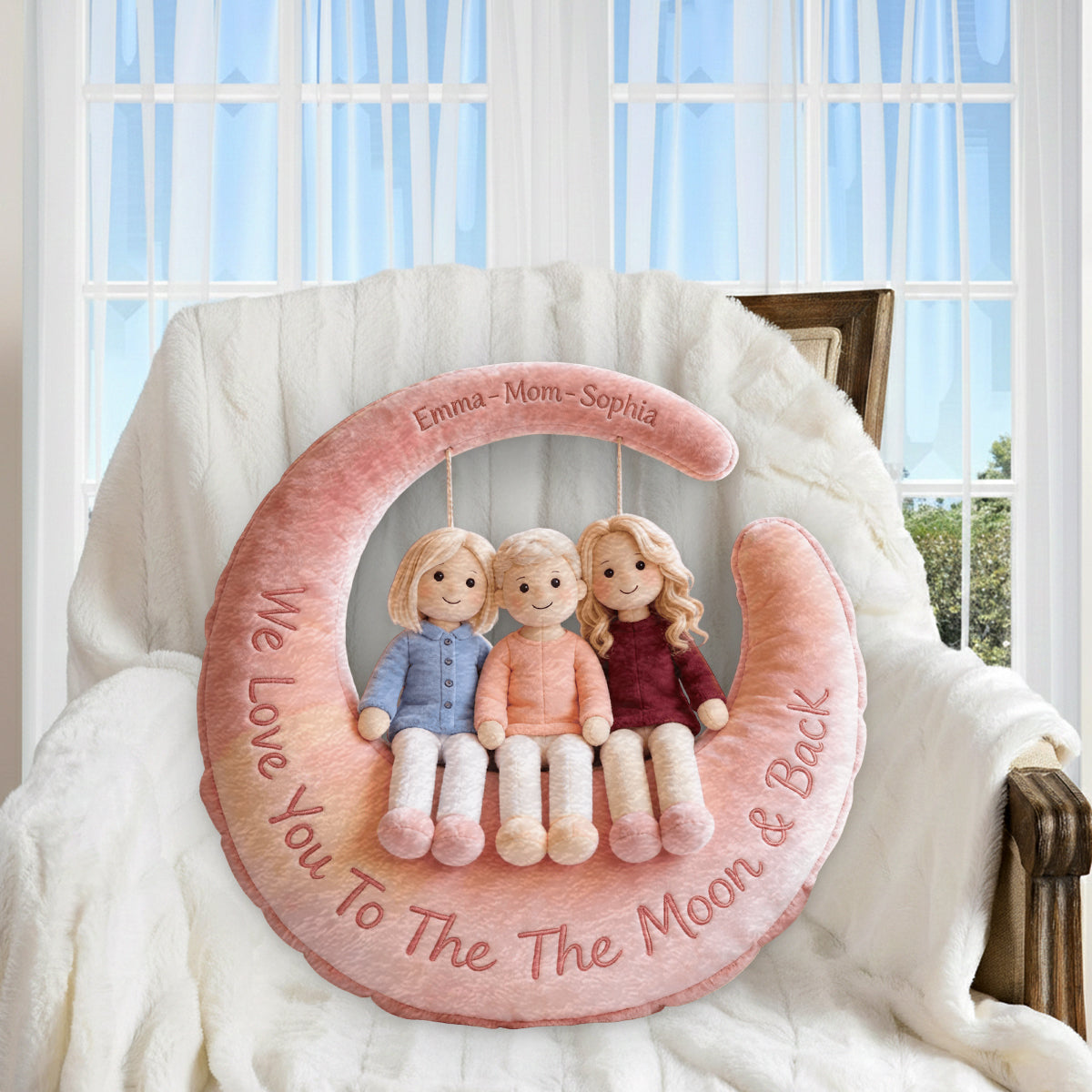 Ich liebe dich – Personalisiertes Premium-Kunstfellkissen für die Mutter