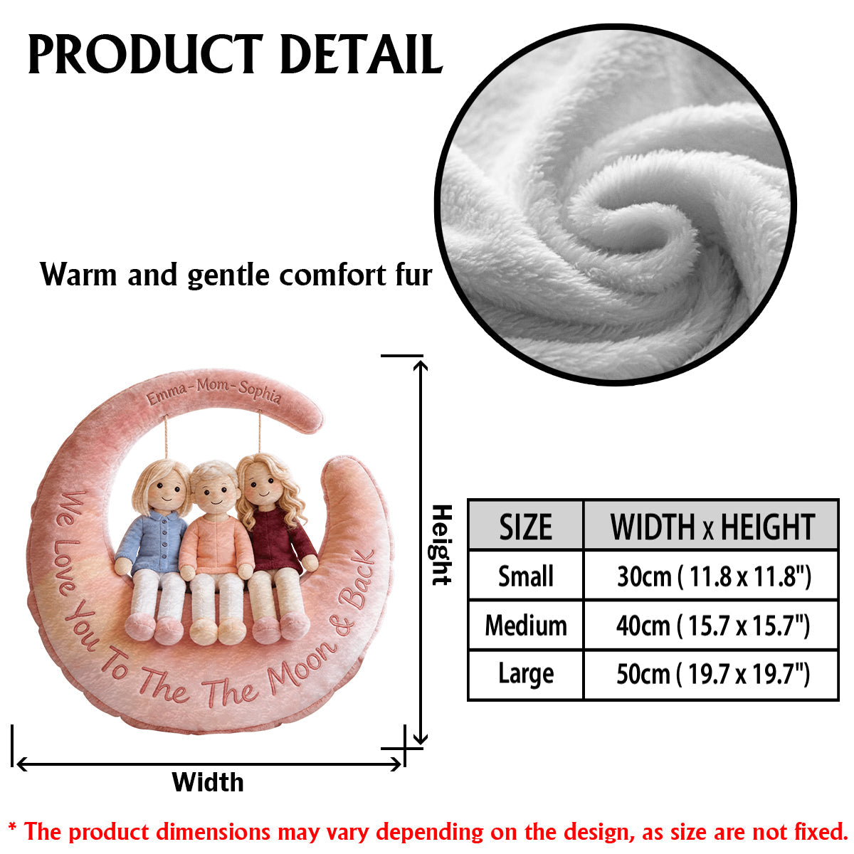 Ich liebe dich – Personalisiertes Premium-Kunstfellkissen für die Mutter