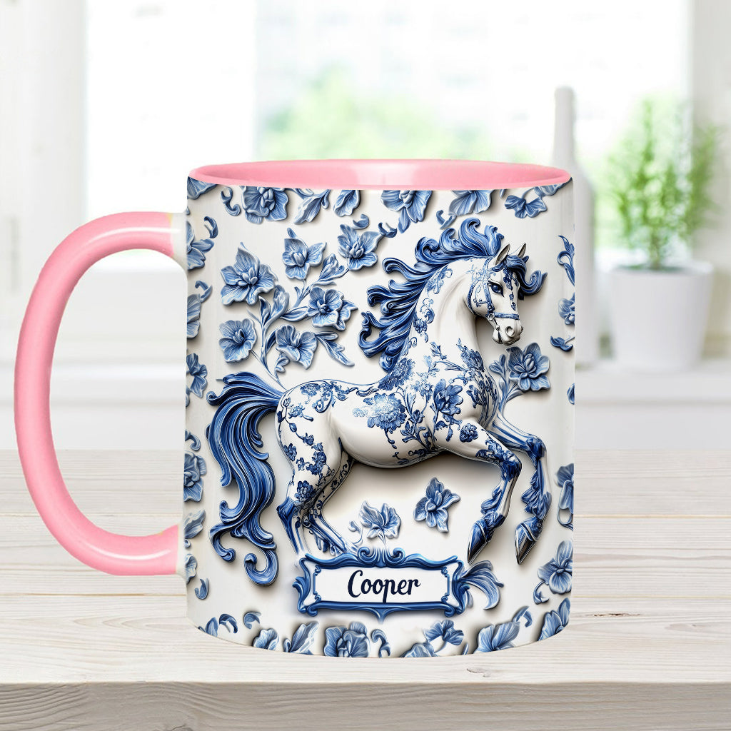 Porzellanpferd – Personalisierte Tasse mit Pferdemotiv