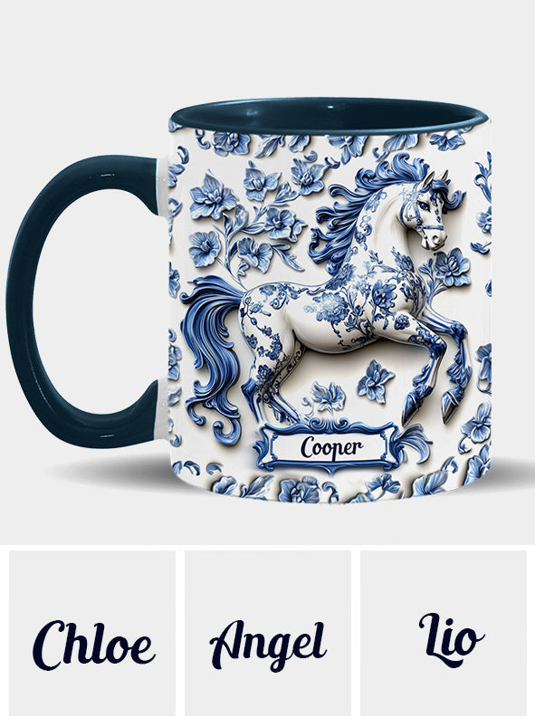 Porzellanpferd – Personalisierte Tasse mit Pferdemotiv