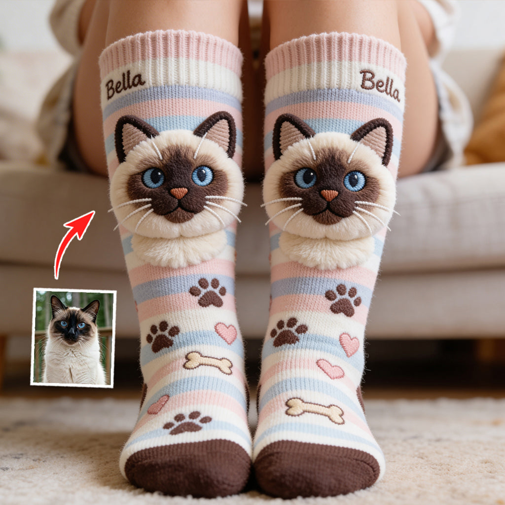 Custom Any Pet - Love My Pet - Personalized Dog Socks