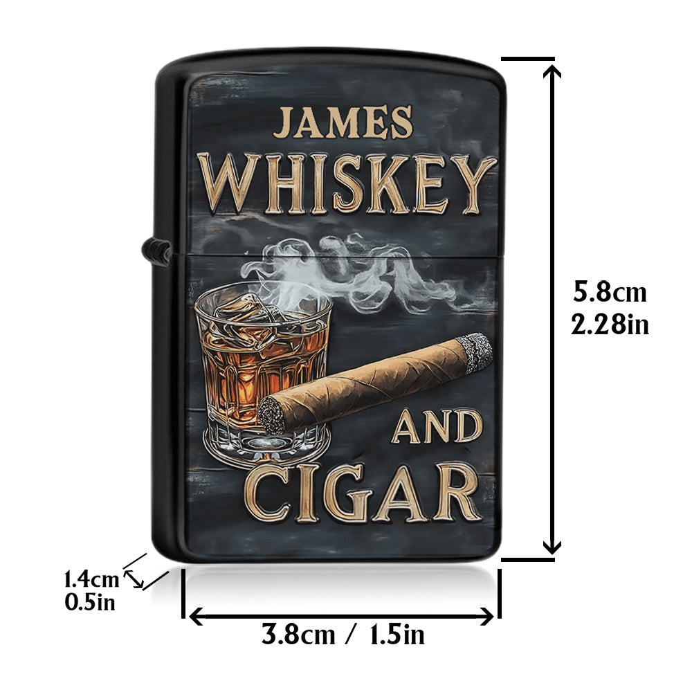 Whiskey And Cigar - Personalized Whisky Lighter