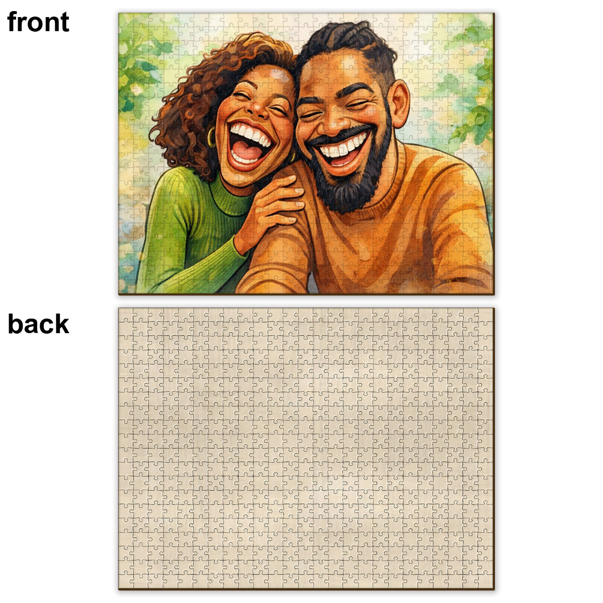 Paar-Karikatur-Stil – personalisiertes Paar-Puzzle