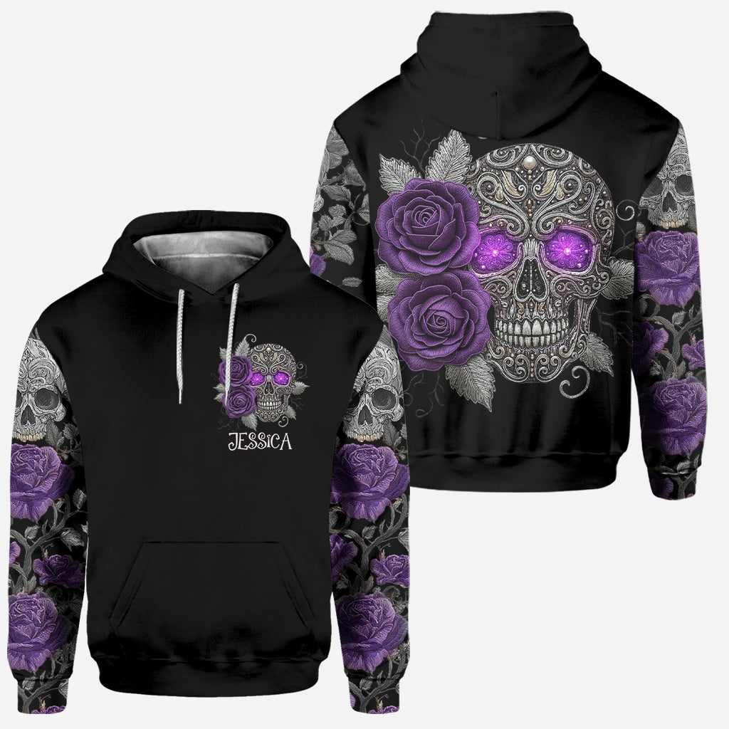 Skull And Roses – Personalisierter Totenkopf-Hoodie und Leggings