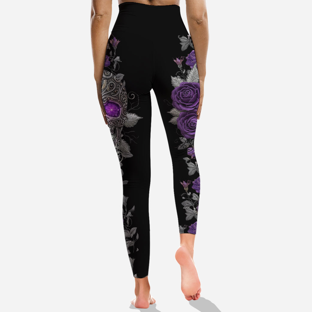 Skull And Roses – Personalisierter Totenkopf-Hoodie und Leggings