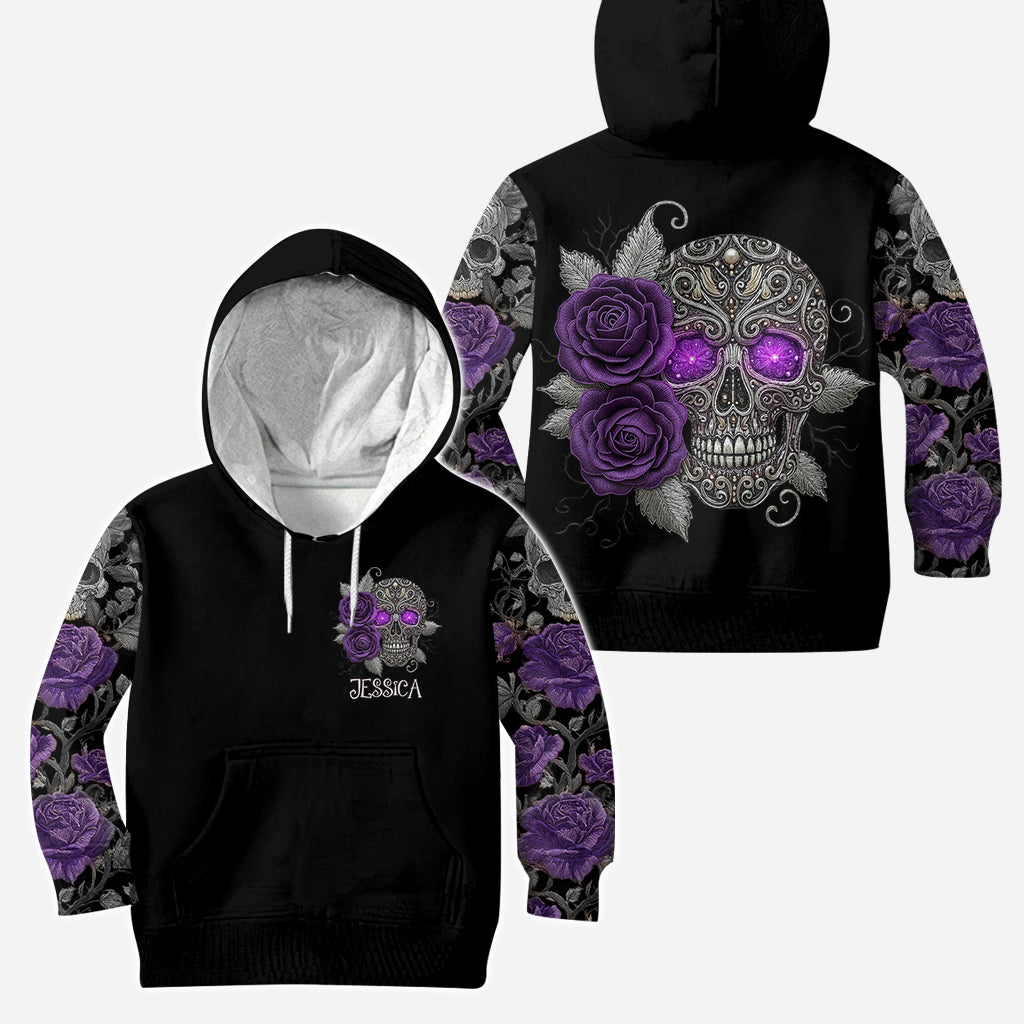 Skull And Roses – Personalisierter Totenkopf-Hoodie und Leggings
