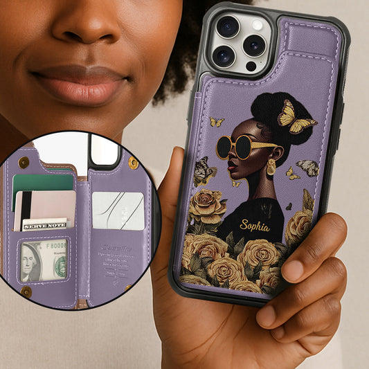 Empowered Beauty - Personalized African American Wallet Phone Case