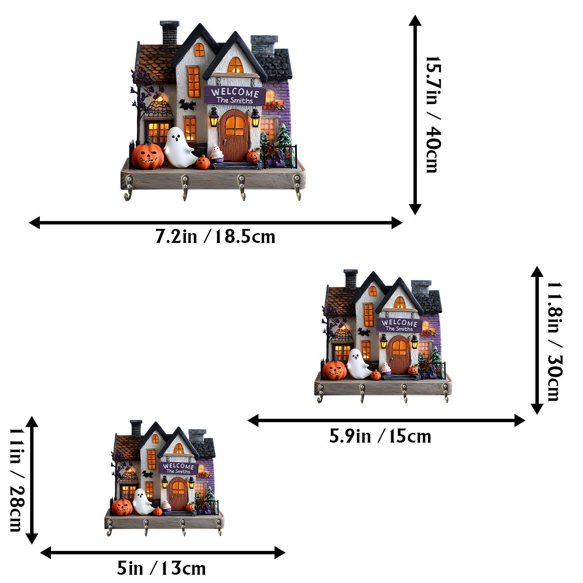 Glückliche Familie – Personalisierter Schlüsselhalter in Familienform