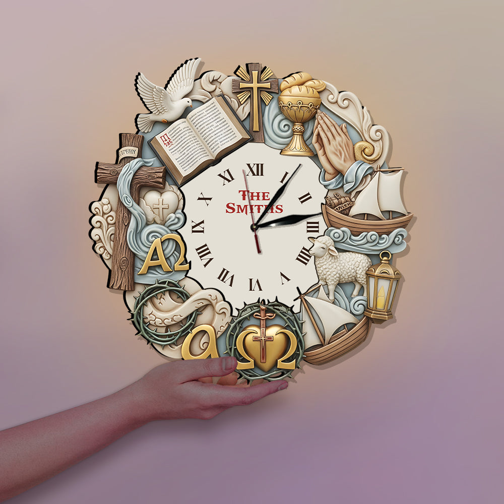 Zeitloser Glaube – Personalisierte christliche LED-Wanduhr