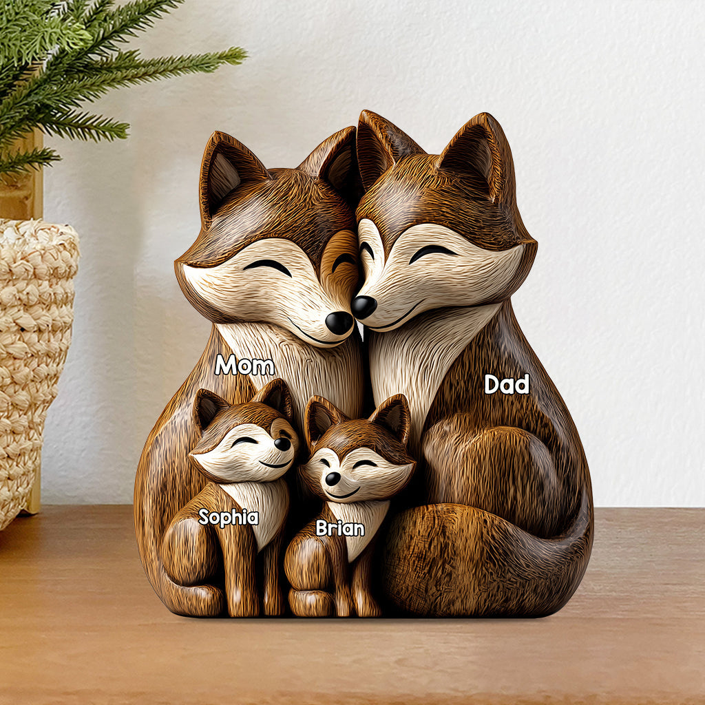 Papa Wolf – Personalisierte, individuell geformte Acrylplakette für Väter