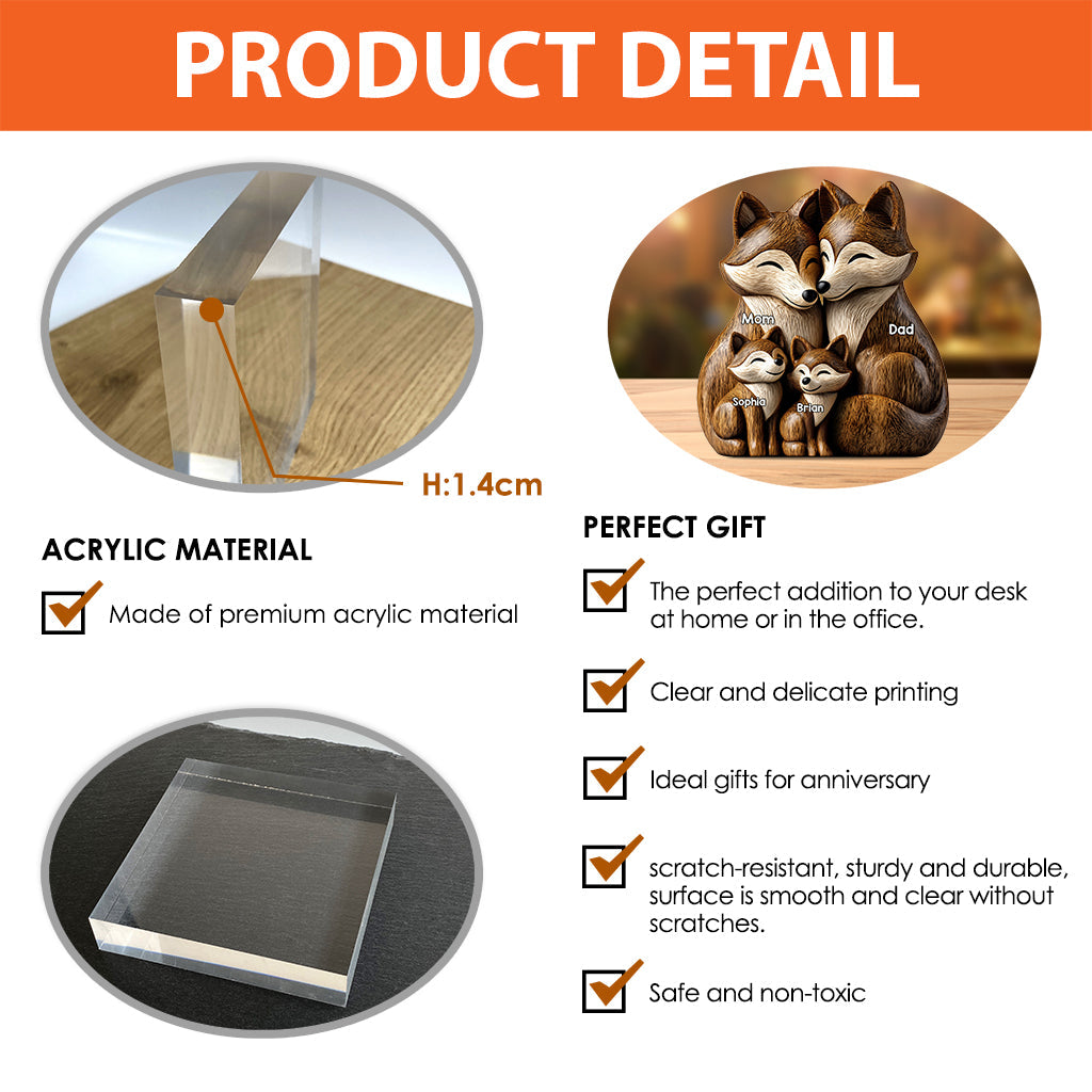 Papa Wolf – Personalisierte, individuell geformte Acrylplakette für Väter