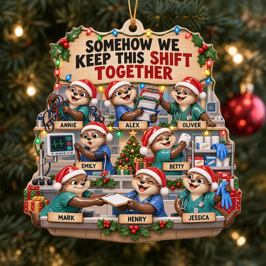 Wir halten den Schicht zusammen - Personalisierte Krankenschwester Premium 3D Ornament