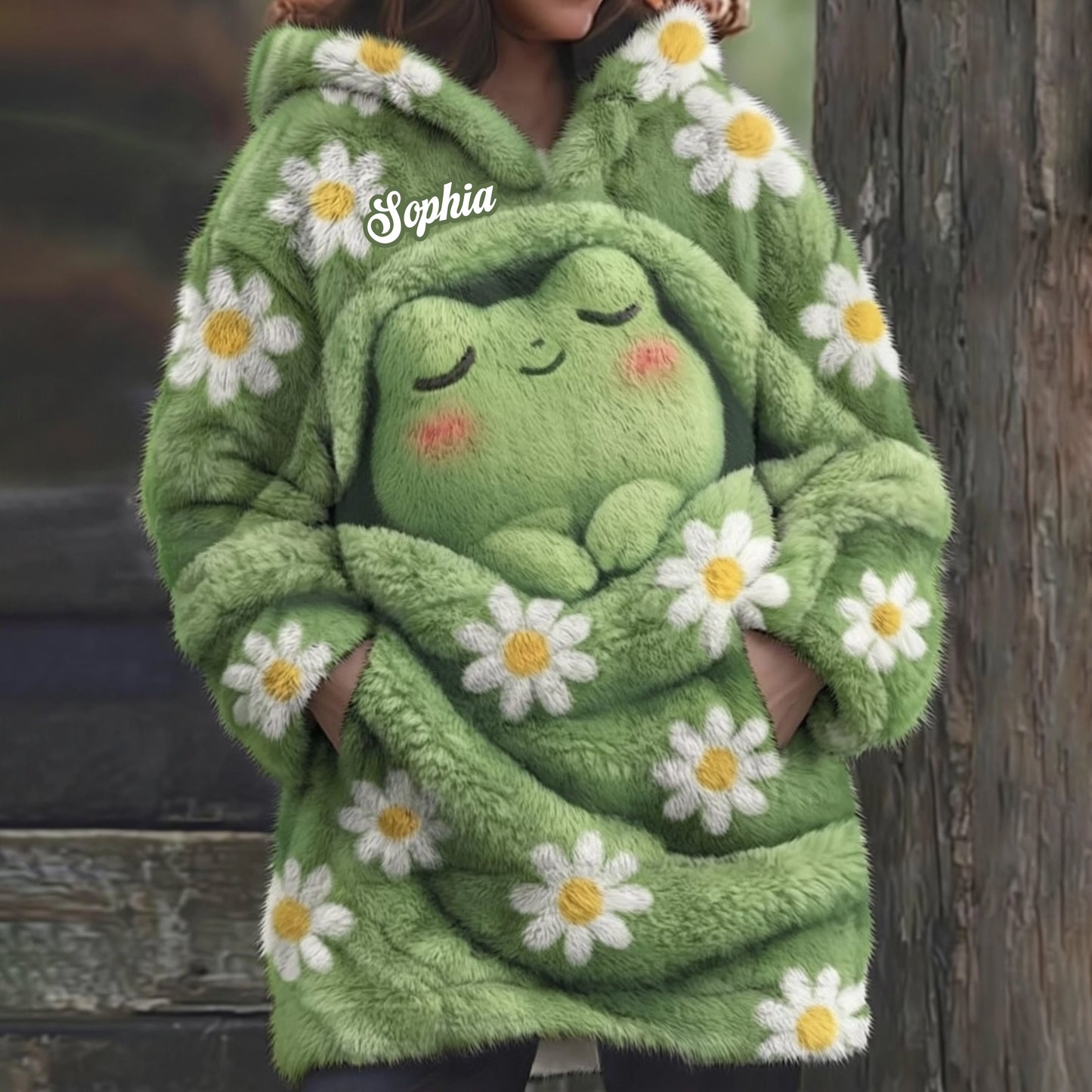Sleeping Frog – Personalisierte Frosch-Decken-Kapuzenjacke
