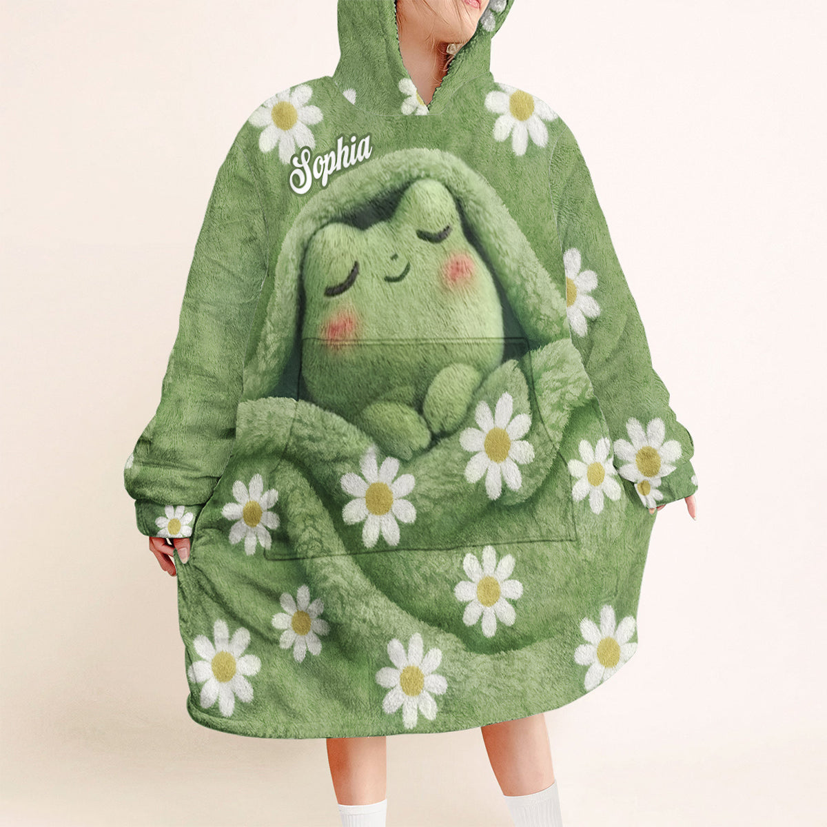 Sleeping Frog – Personalisierte Frosch-Decken-Kapuzenjacke