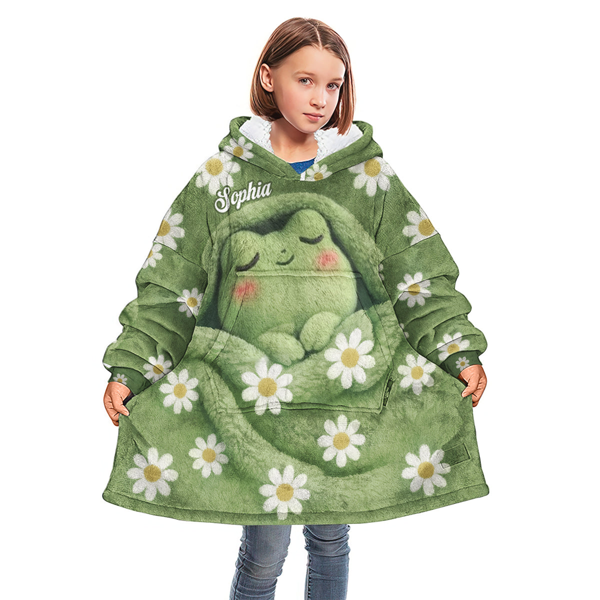 Sleeping Frog – Personalisierte Frosch-Decken-Kapuzenjacke