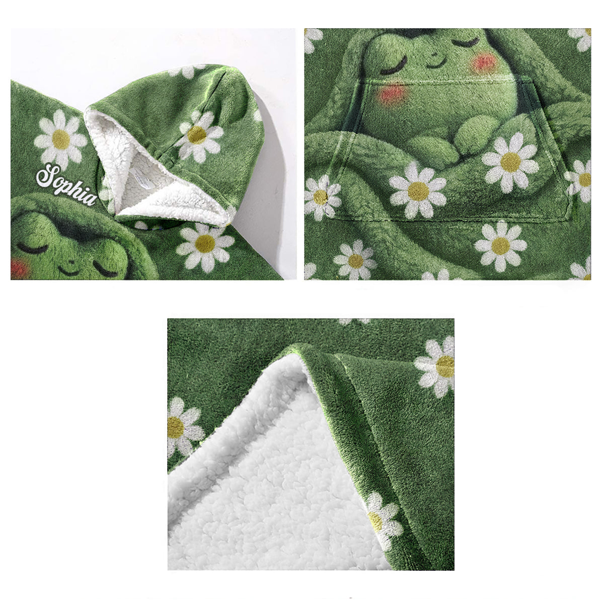 Sleeping Frog – Personalisierte Frosch-Decken-Kapuzenjacke