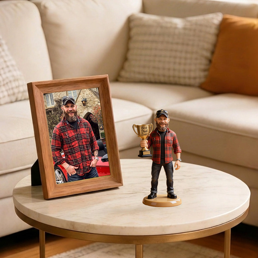 Bester Papa aller Zeiten - Personalisierte Vater Premium 3D Figur
