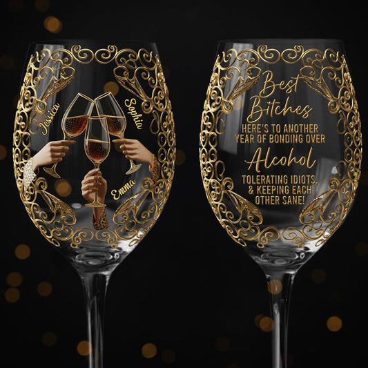 Best Mädels - Personalisiertes Weinglas für die beste Freundin mit langem Stiel