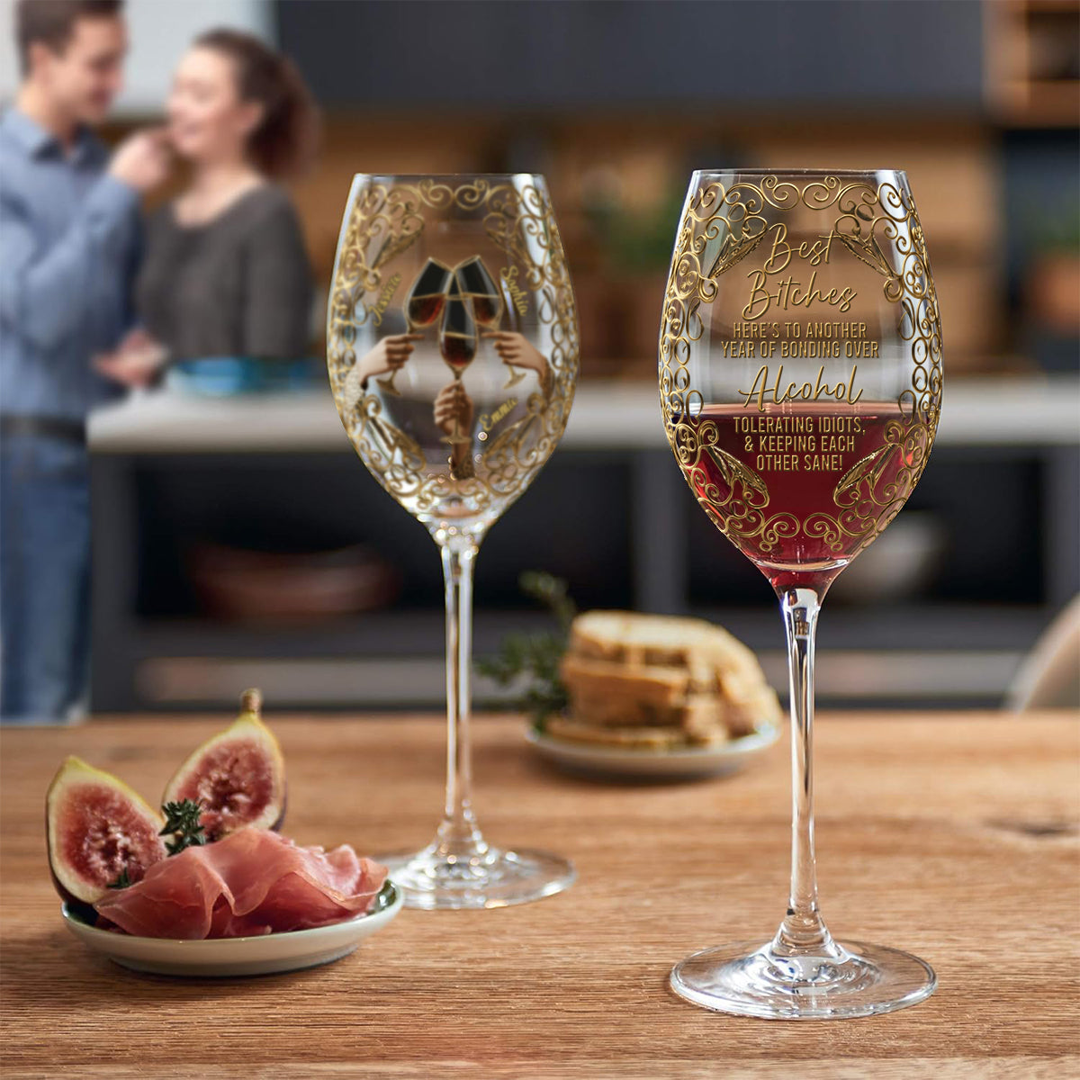 Best Mädels - Personalisiertes Weinglas für die beste Freundin mit langem Stiel