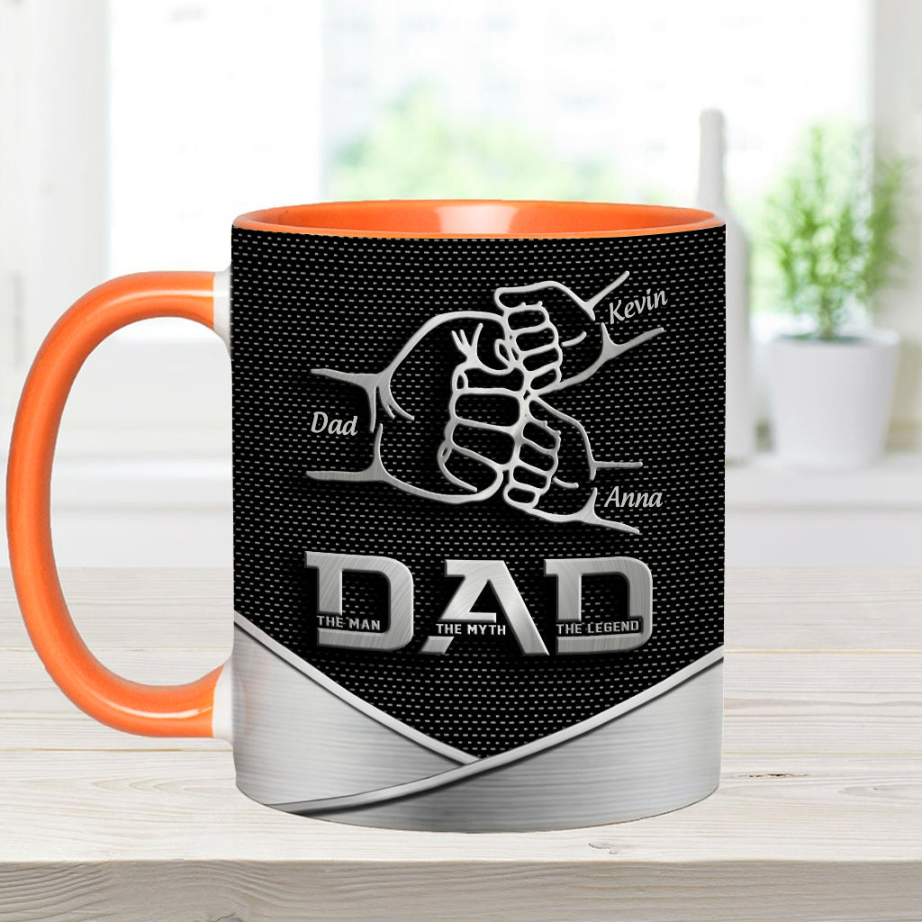 Dad The Man The Myth The Legend First Bump - Personalized Father Accent Mug