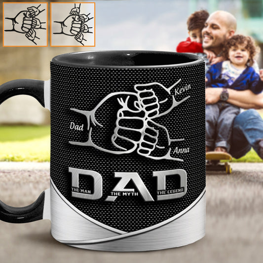 Dad The Man The Myth The Legend First Bump - Personalized Father Accent Mug