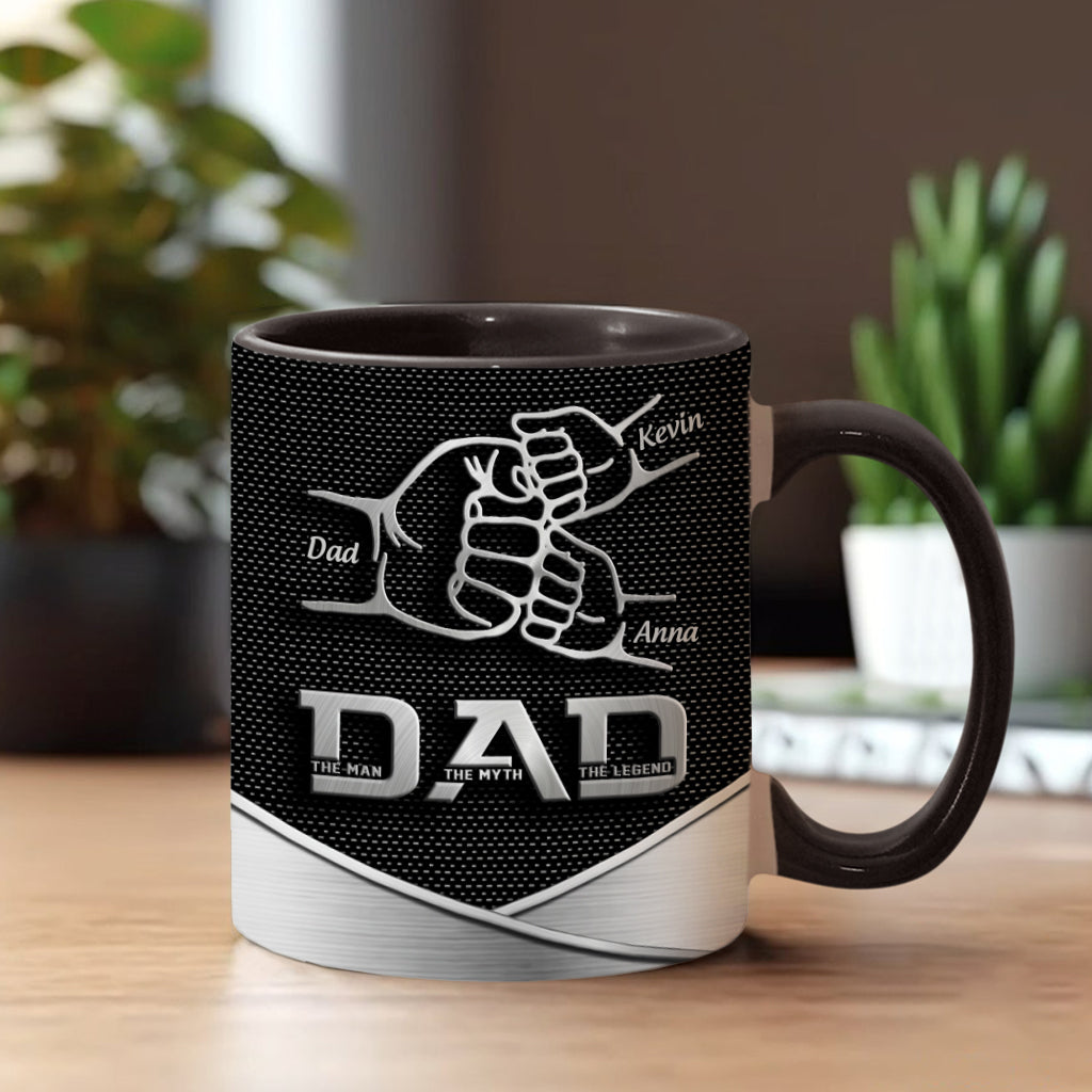 Dad The Man The Myth The Legend First Bump - Personalized Father Accent Mug