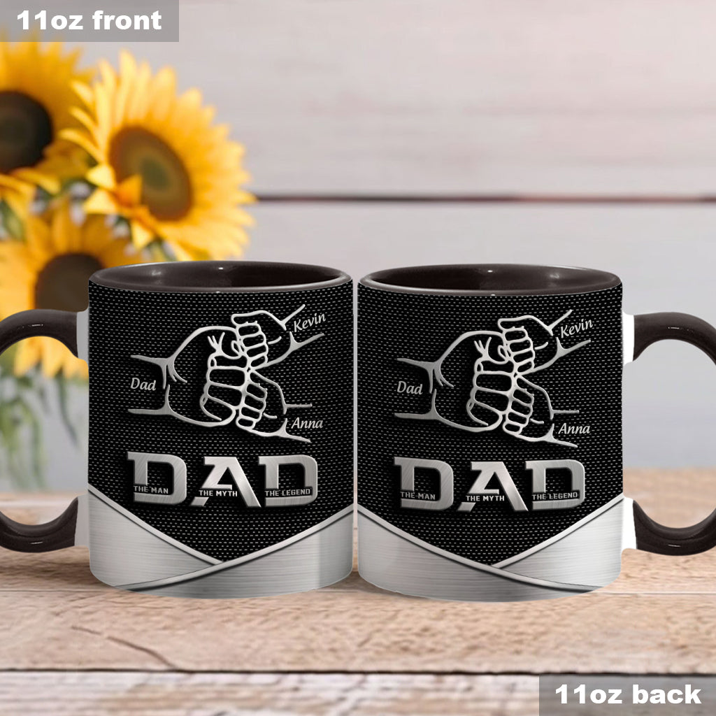 Dad The Man The Myth The Legend First Bump - Personalized Father Accent Mug