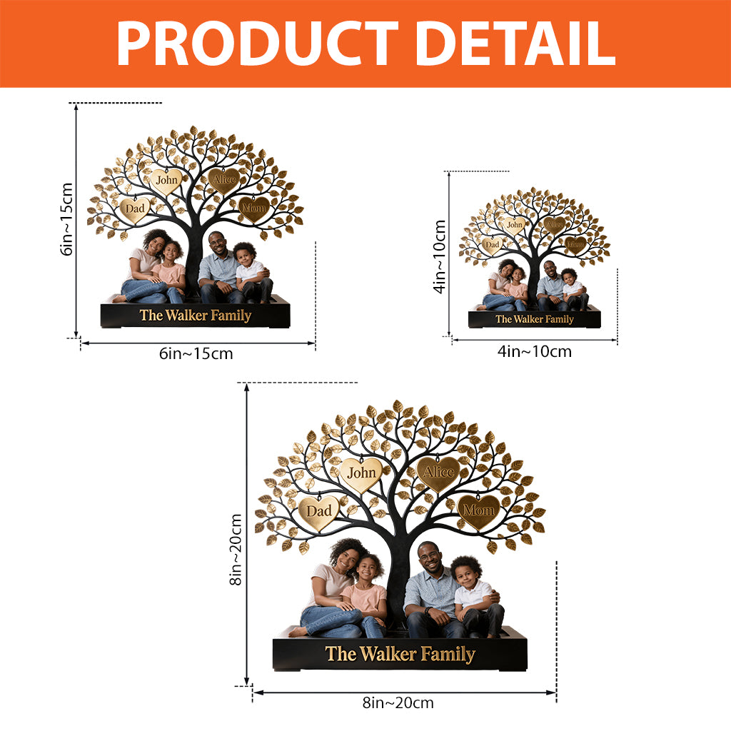 Familiengeschenk – Personalisierte Acrylplakette in individueller Familienform