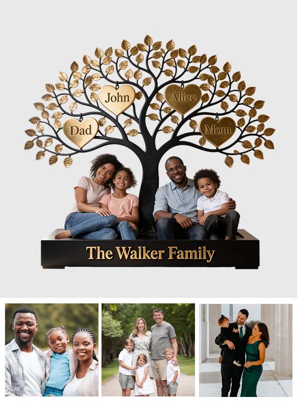 Familiengeschenk – Personalisierte Acrylplakette in individueller Familienform