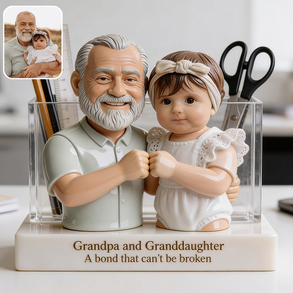 Beste Freunde fürs Leben - Personalisierter Acryl-Stifthalter für Väter