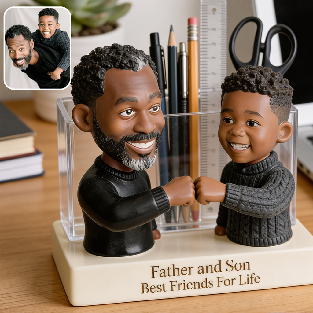 Beste Freunde fürs Leben - Personalisierter Acryl-Stifthalter für Väter