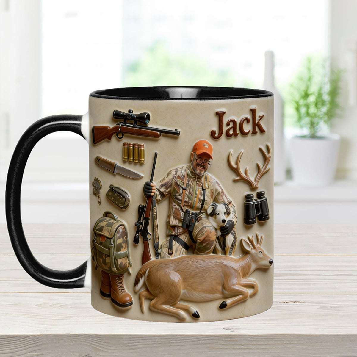 Custom From Any Photo - Personalized Hunting Set Accent Mug with Acrylic Stirrers