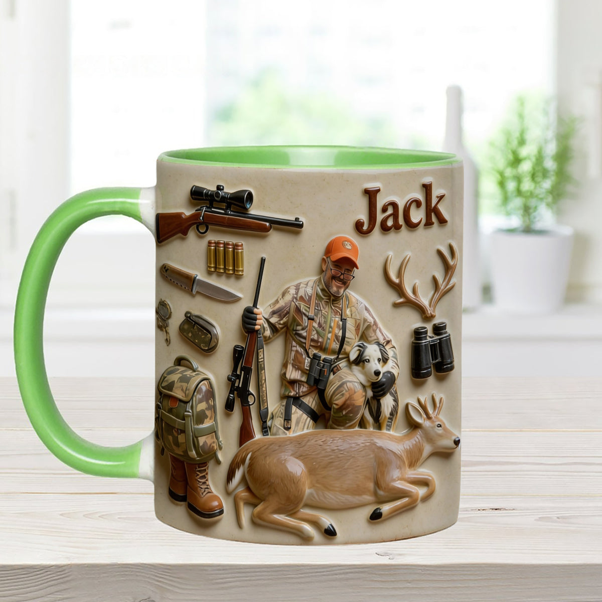 Custom From Any Photo - Personalized Hunting Set Accent Mug with Acrylic Stirrers