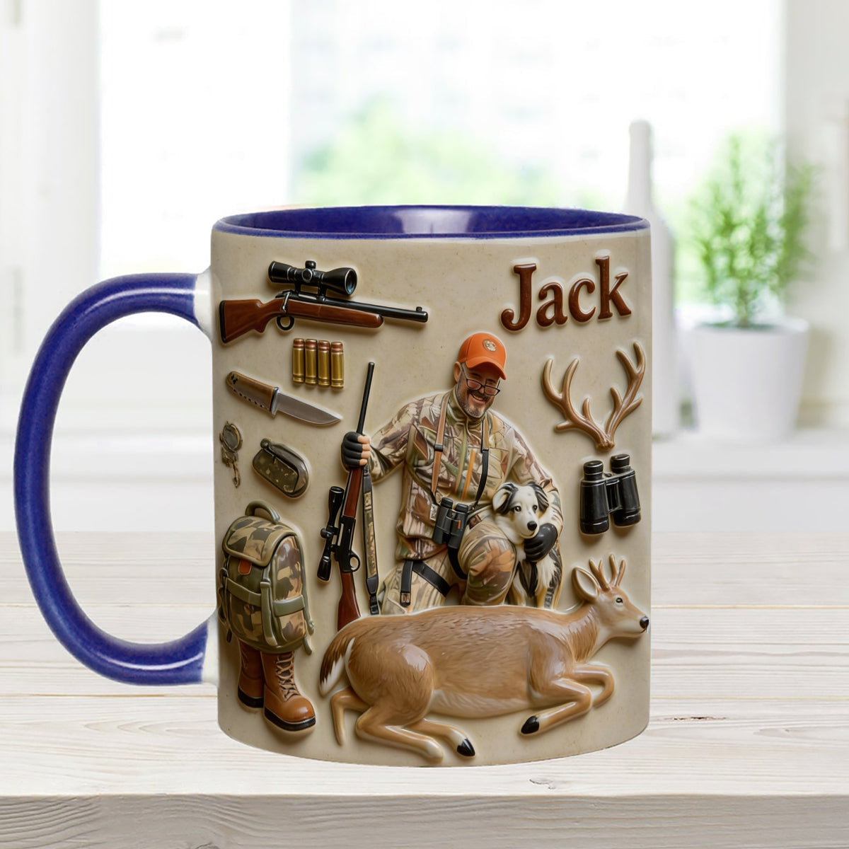 Custom From Any Photo - Personalized Hunting Set Accent Mug with Acrylic Stirrers