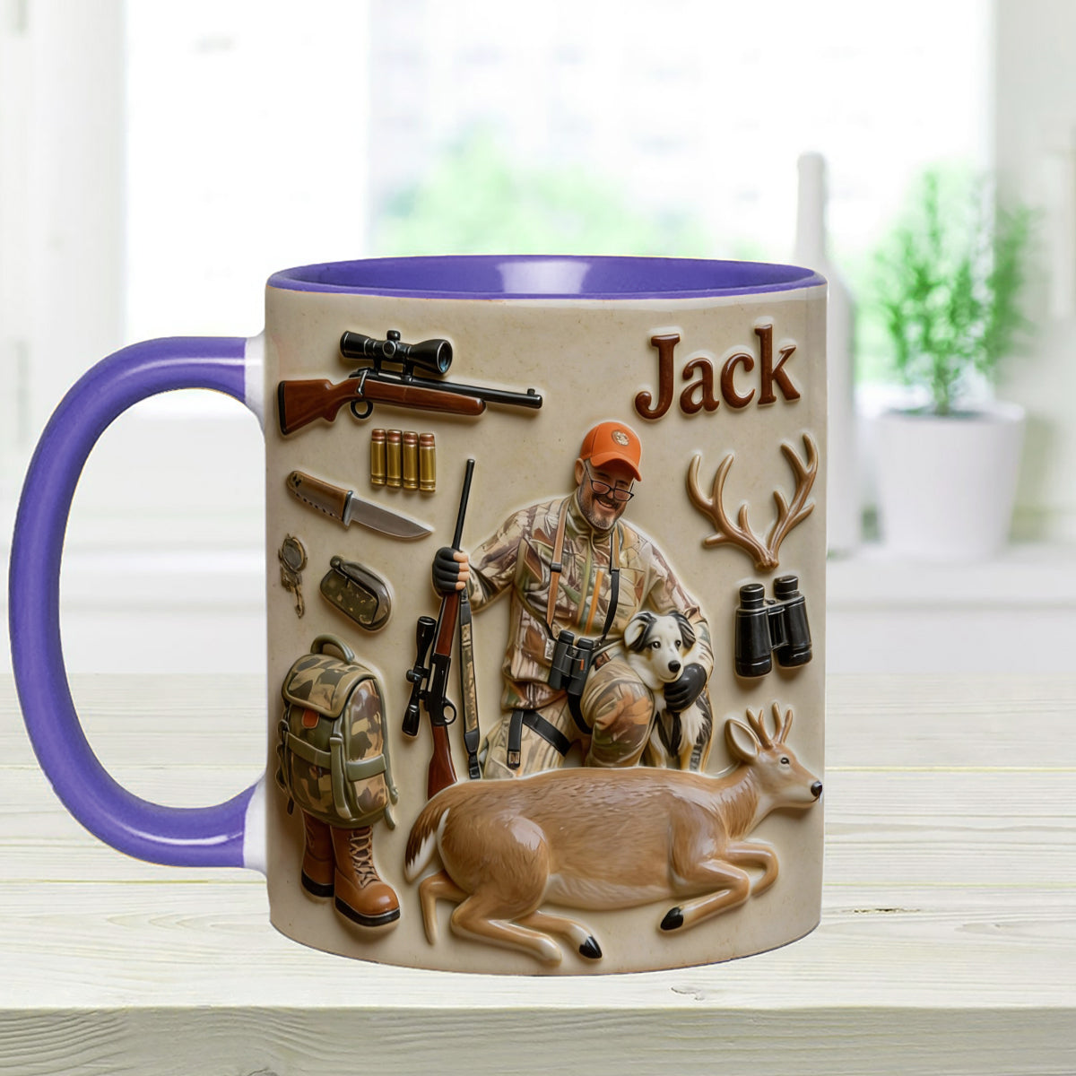 Custom From Any Photo - Personalized Hunting Set Accent Mug with Acrylic Stirrers