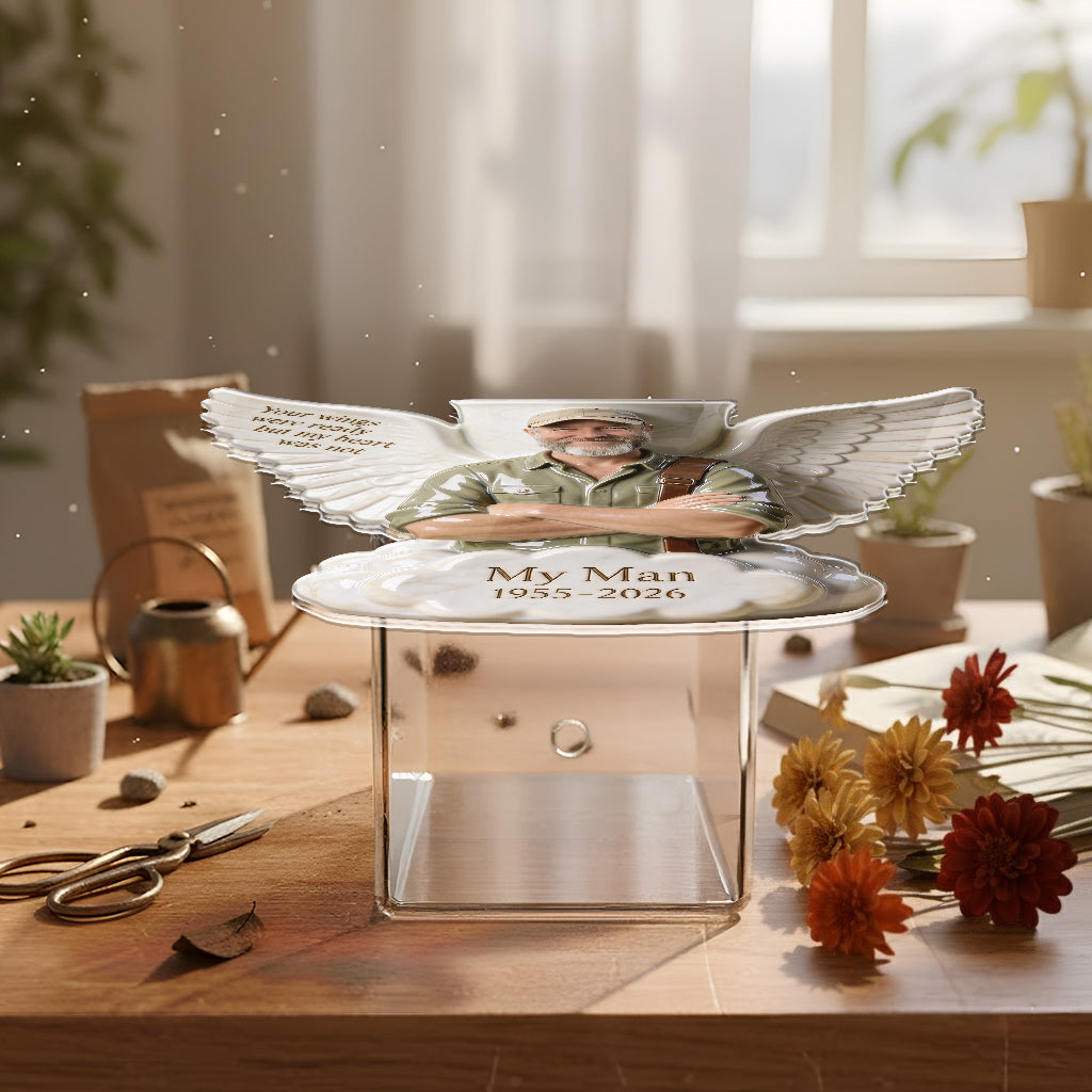 Your Wings Were Ready But My Heart Was Not - Personalized Memorial Acrylic Pot