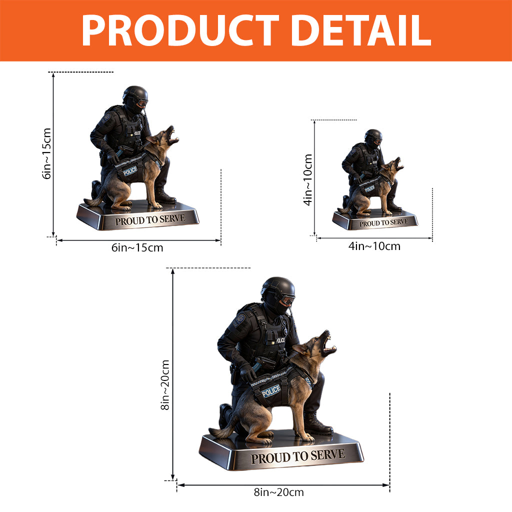 Stolz im Dienst – Personalisierte Acrylplakette in Sonderform für Polizeibeamte