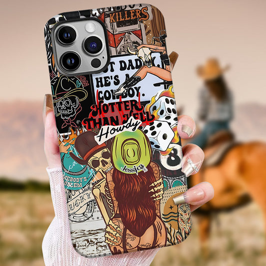 Howdy Cowgirl – Personalisierte Handyhülle mit Cowgirl-Vollbild