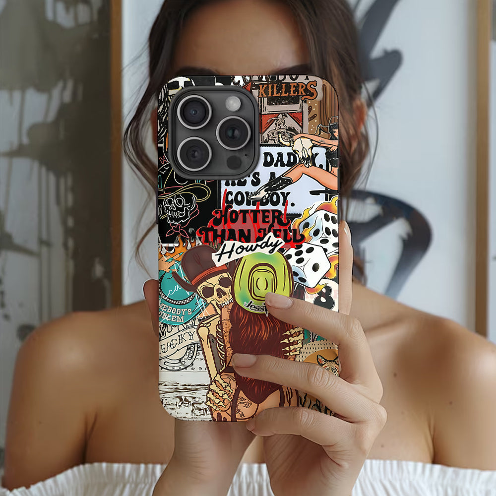 Howdy Cowgirl – Personalisierte Handyhülle mit Cowgirl-Vollbild