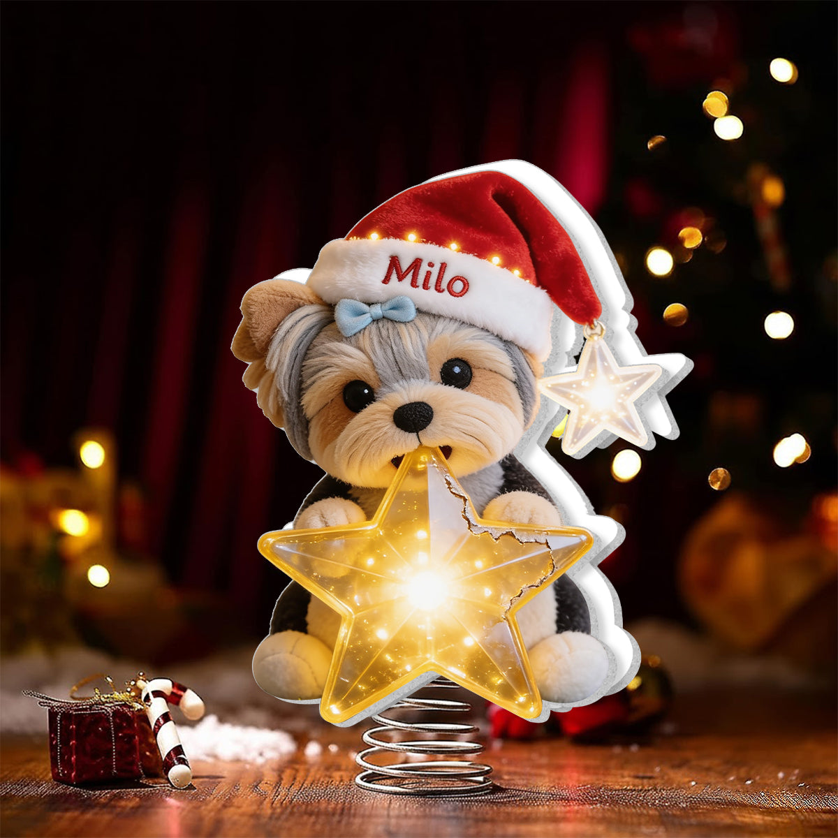 Dog Lover Christmas - Personalized Dog LED Light Tree Topper