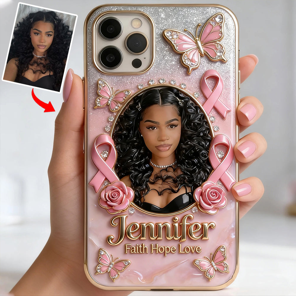 Custom Any Photo - Personalized Breast Cancer Awareness Full Print Phone Case