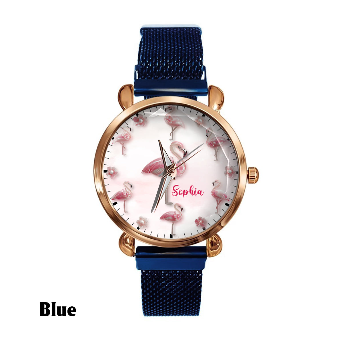 Elegance in Bloom Flamingo – Personalisierte Flamingo-Damenhanduhr 